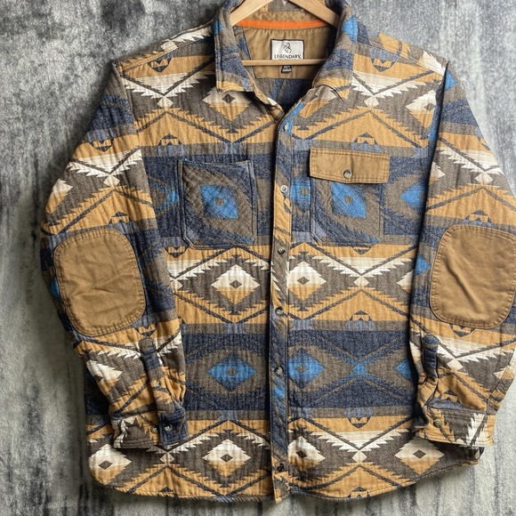 Legendary Whitetails Other - Legendary Whitetails Shirt Mens 4XT Desert Aztec Elbow Patches Button Up